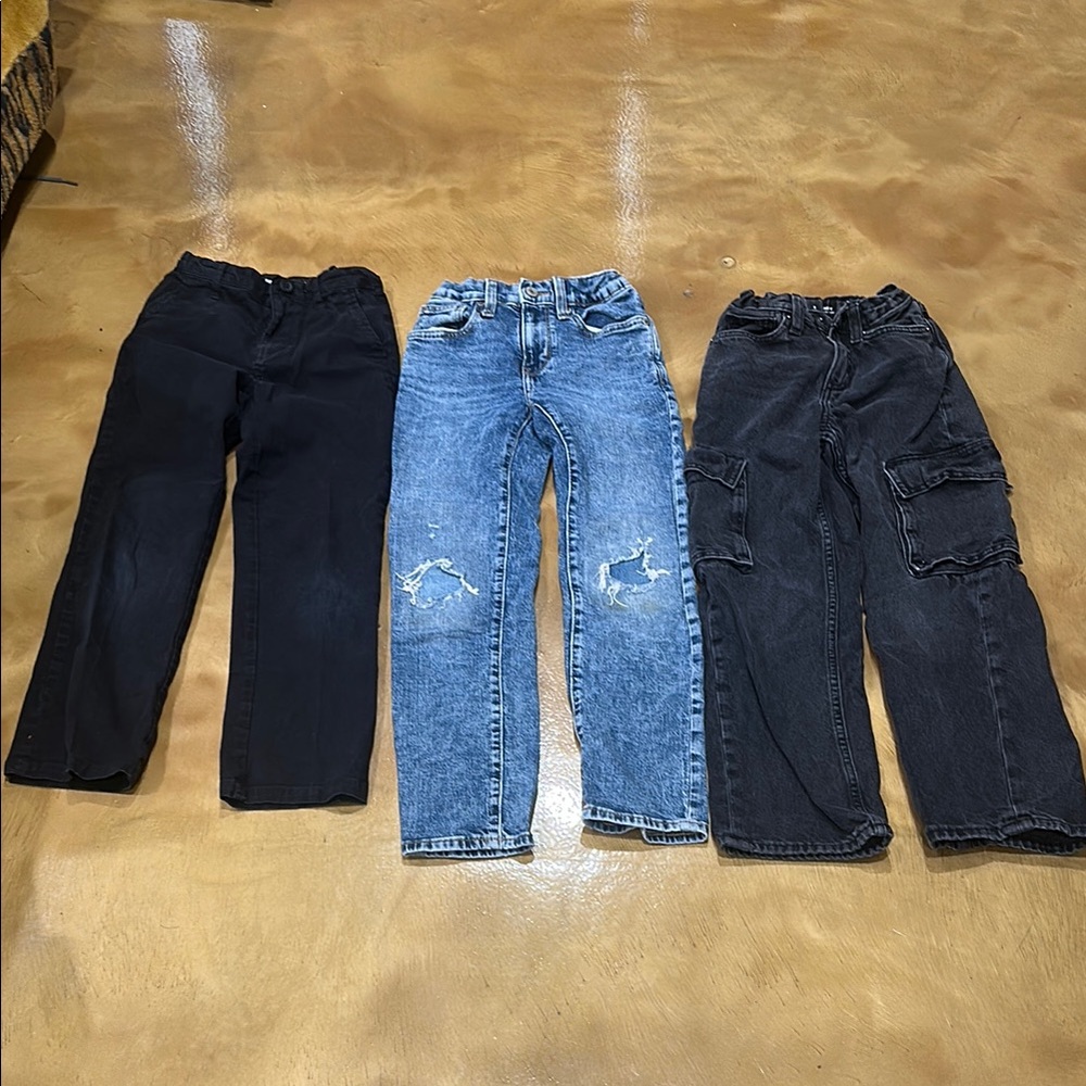 Boy’s  set of pants , size  8  Casual Jeans - Blue Distressed & Black Options.